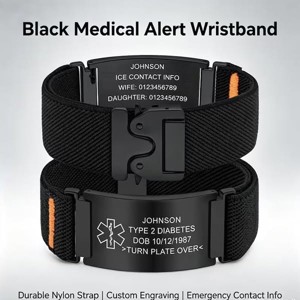 Personalized Medical ID Bracelet with Pa