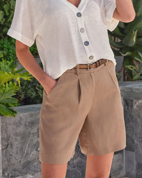 Linen Pleat Shorts £75