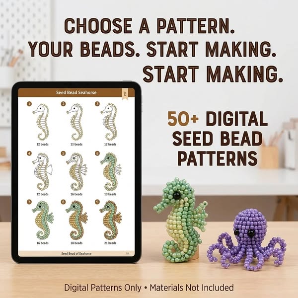 50+ Seed Bead Patterns — One PDF