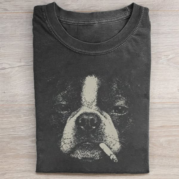 Smoking Boston Terrier T-shirt