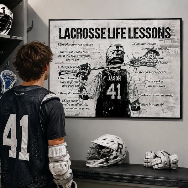 Custom Lacrosse Gift With Name and Number