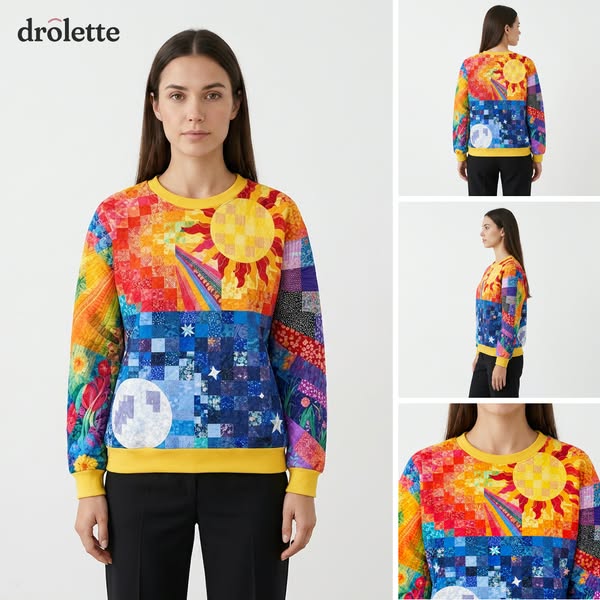 Rainbow Quilt Sweatshirt