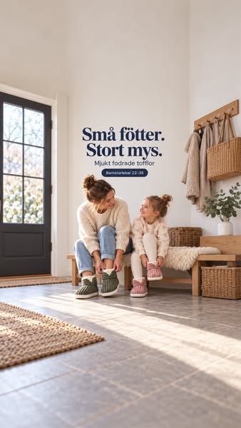 Varma tofflor för kalla golv