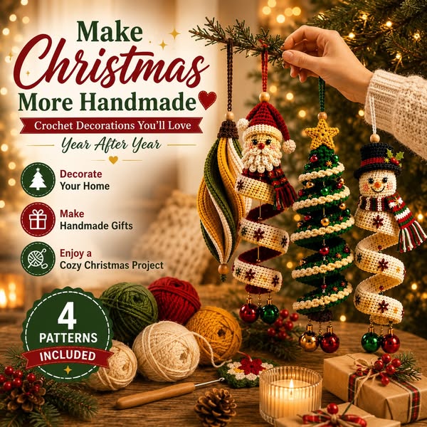 Crochet Your Own Christmas Magic — 4 Patterns in 1!