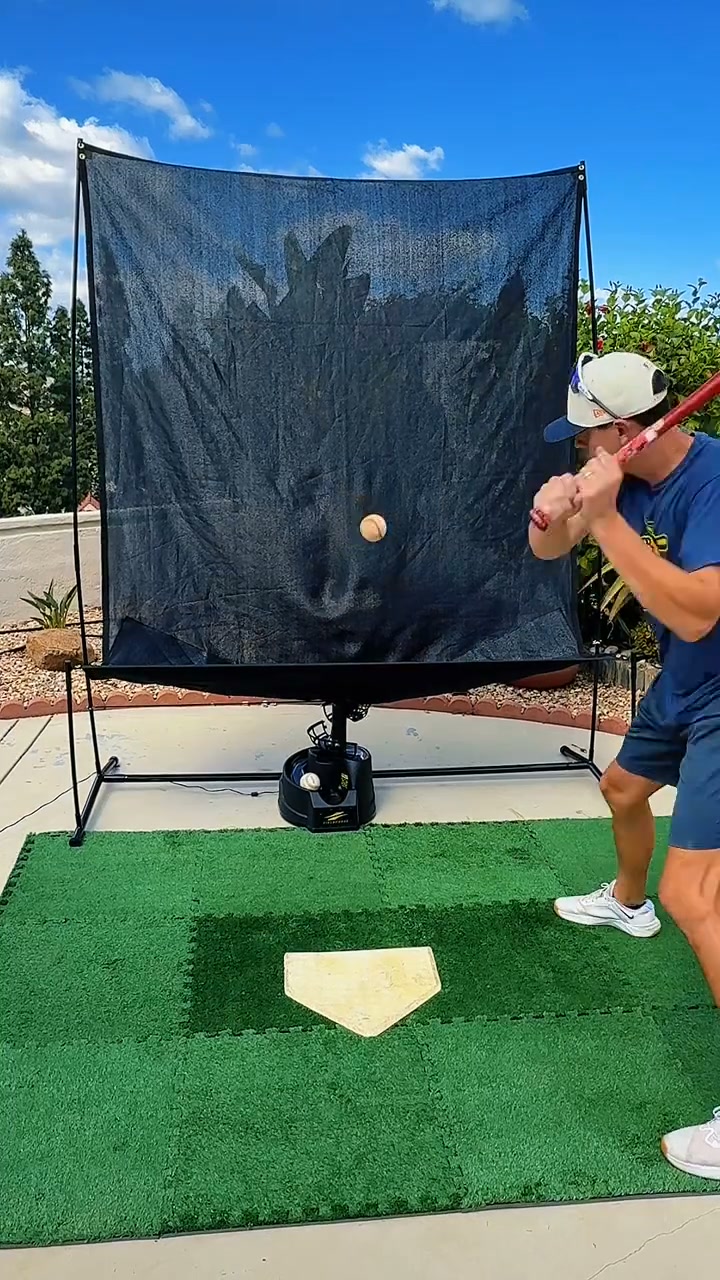 FINAL DAY: 49% OFF Premium Auto-Pitching Machine & Rebound Net Set for Kids Solo Training