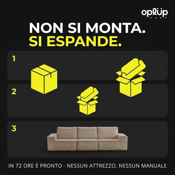 Il divano che arriva in una scatola