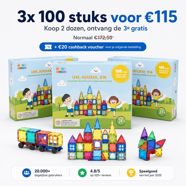 2+1 gratis op magnetic tiles