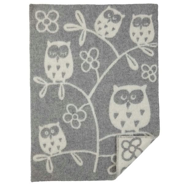 Klippan Yllefabrik – Tree Owl Ullfilt, 65x90 cm