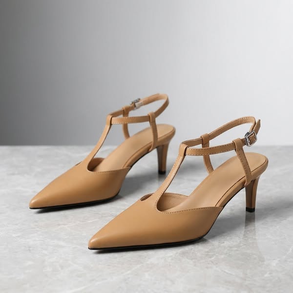 Odelia Leather Heels - 50% Off