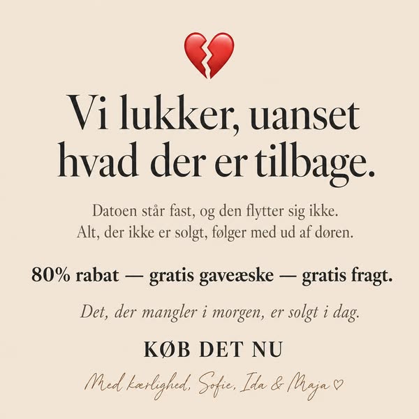 Alt skal væk — 80%.