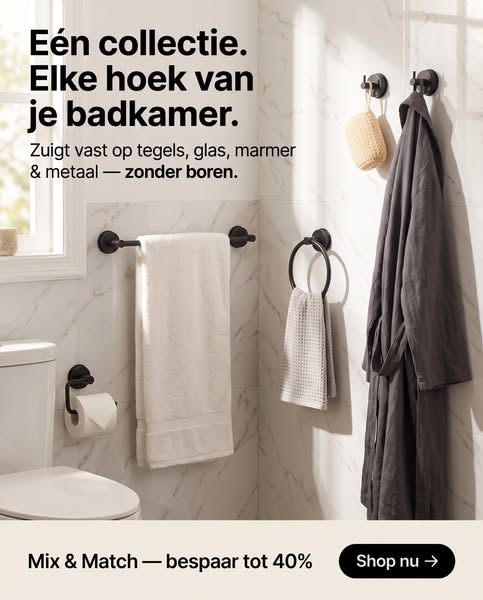 Tot 40% op de volledige collectie. Op = op.