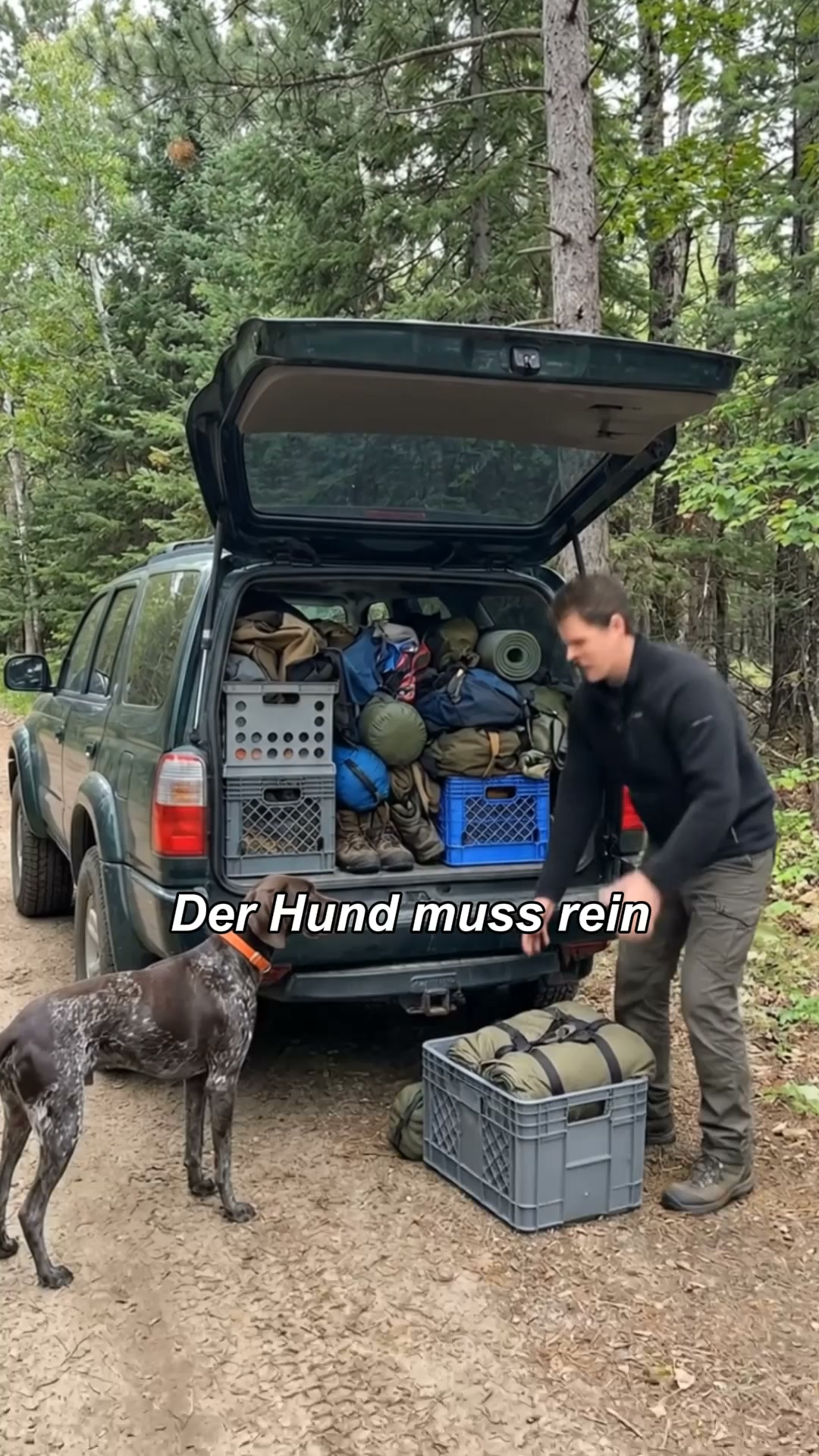 Der Hund muss rein. Erst mal alles raus.