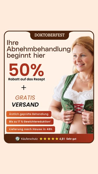 Doktoberfest Special: Kostenloser Versand + 50 % Rabatt auf das Rezept