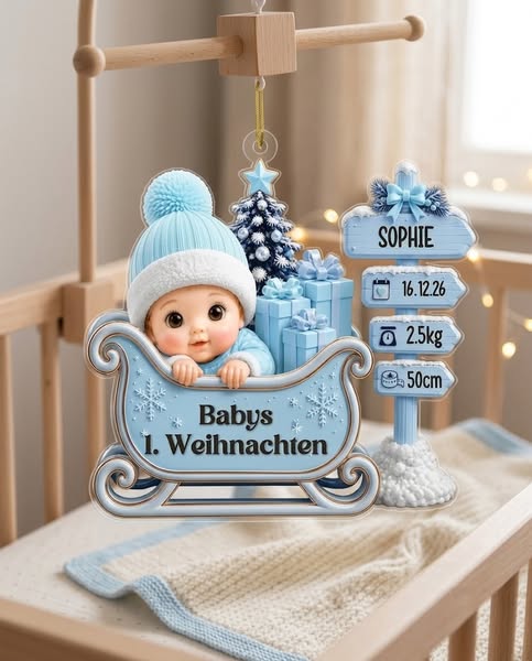Ihr allererstes Weihnachten Personalisieren Sie Ihr Ornament
