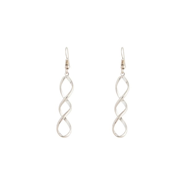 Silver Wave Drop Earrings - €3