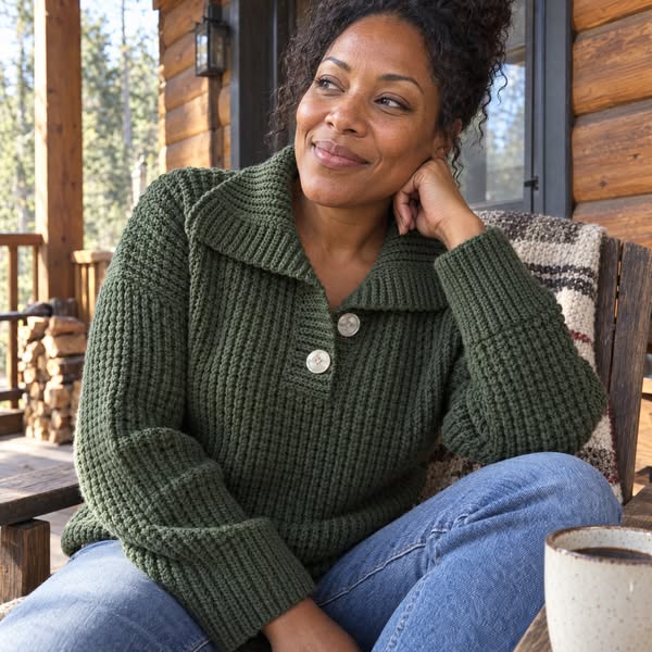 Ribbed Henley Collar