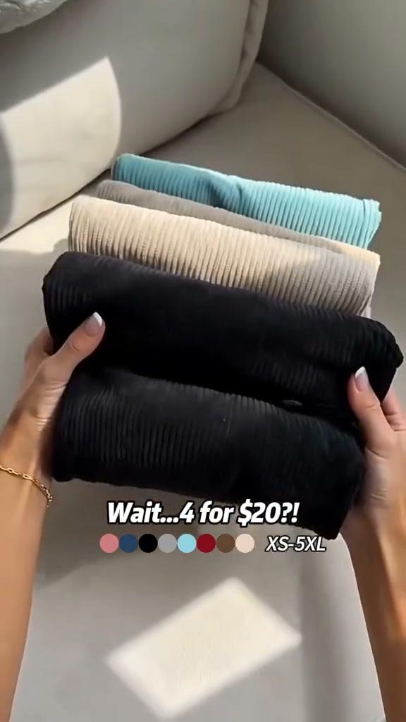 Soft Corduroy Straight Leg Pants For Women