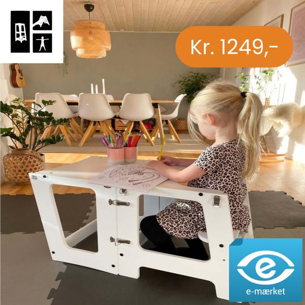 Hemmingsen Kids Maya Læringstårn - White - 1-6 år Foldbart