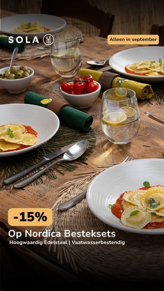 15% korting op Nordica besteksets