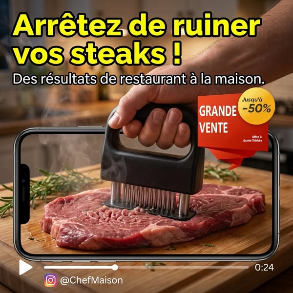 Attendrisseur à viande professionnel à ressort