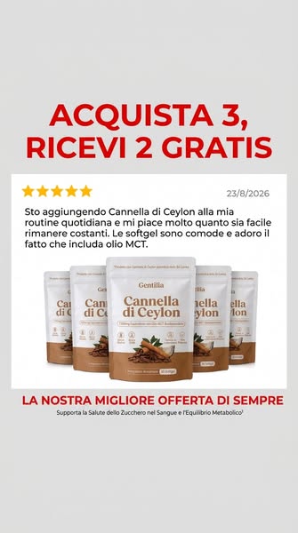 Cannella di Ceylon 7200mg Equivalente in Olio MCT