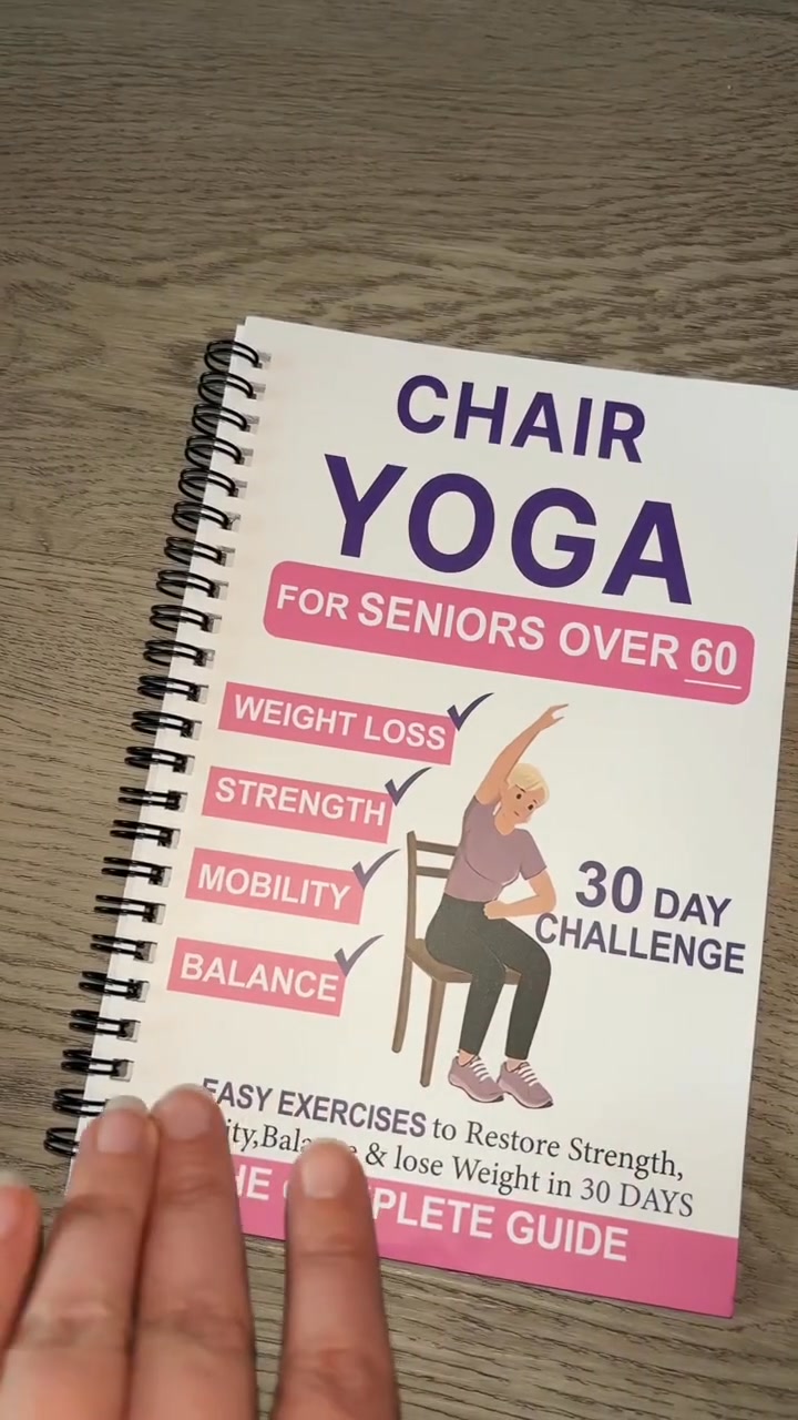 30-Day Chair Yoga Weight Loss Spiral-Bound Notebook & Step-by-Step Exercise Guide - At-Home Fitness Journal
