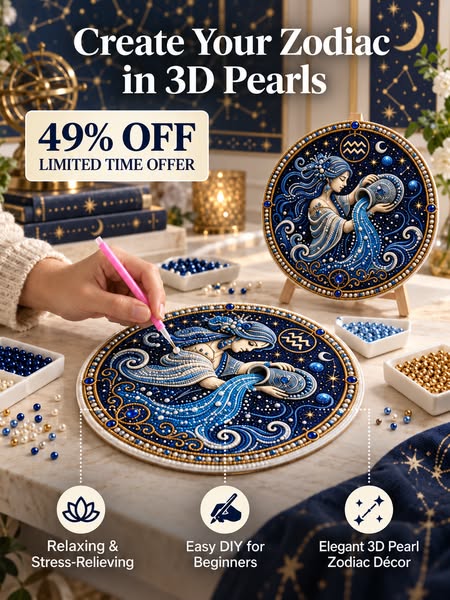 Premium 3D Pearl 12 Zodiac Signs Art Kit