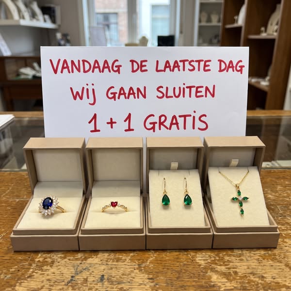 1 + 1 gratis. Wij sluiten na 32 jaar.