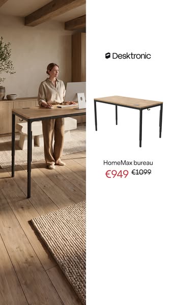 Met jouw nieuwe bureau in de aanbieding.