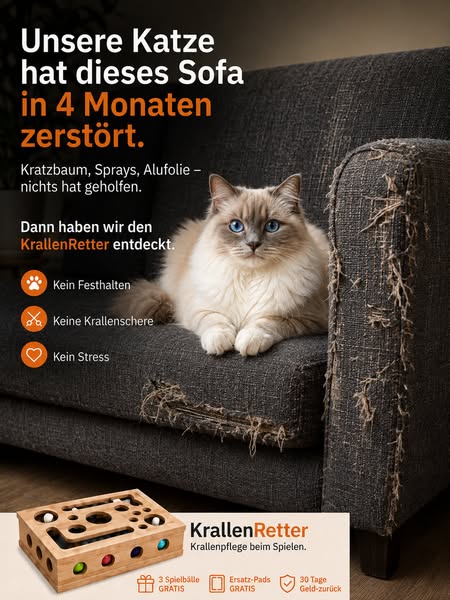 Krallenpflege ohne Stress – jetzt mit 3 Spielbälle + Ersatzfolie!