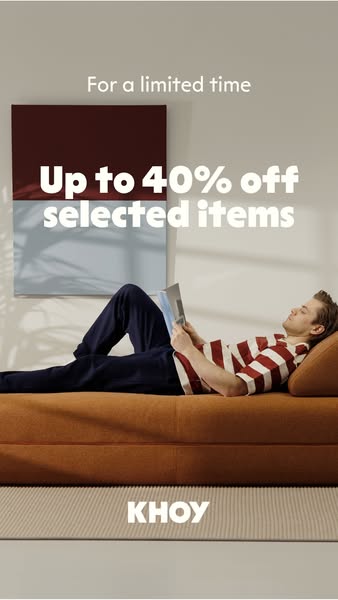 Selected items up to 40% off