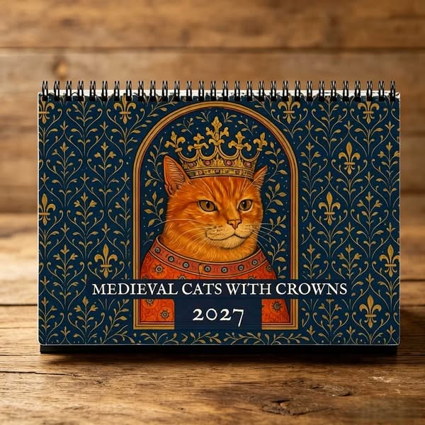 49% OFF NOW! Medieval Cats with Crowns Calendar 2027