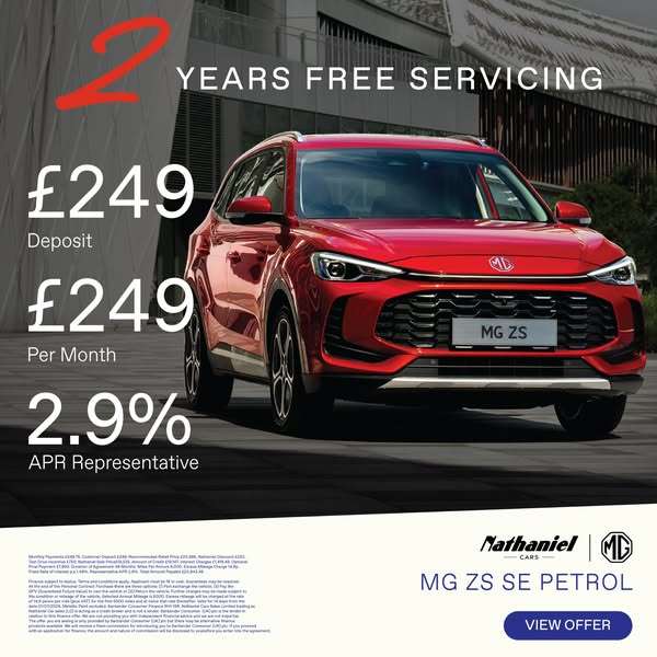 New MG ZS From £249 Per Month
