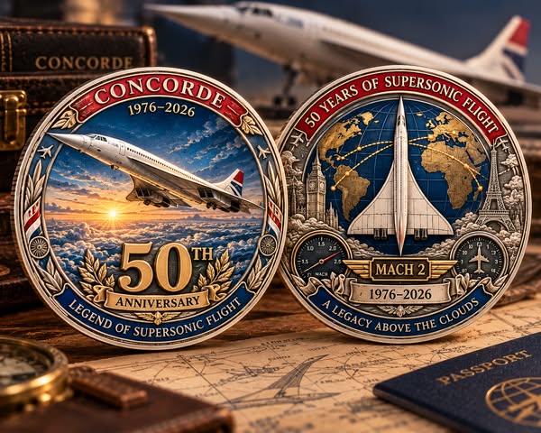 Concorde 50th Anniversary Commemorative Coin（Gift box included）