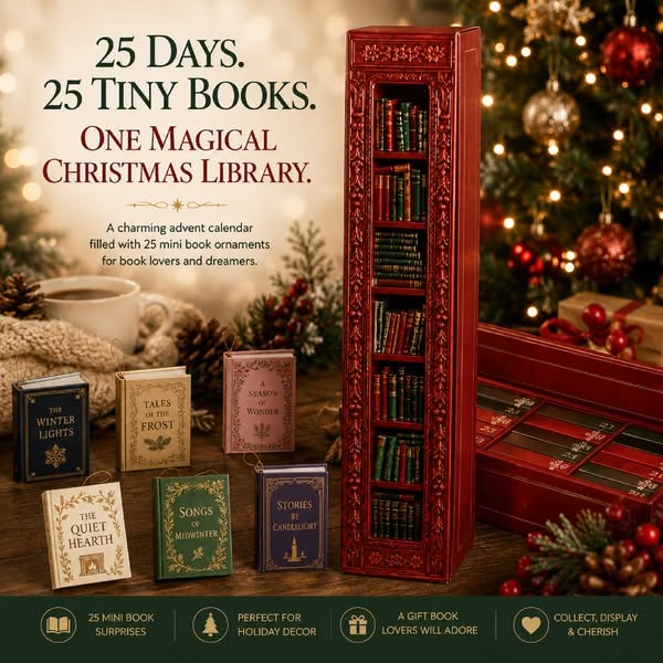 Last Day 49% OFF 25-Day Mini Book Advent Calendar – A Book Lover's Christmas Countdown