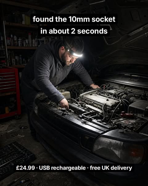 The whole engine bay, lit