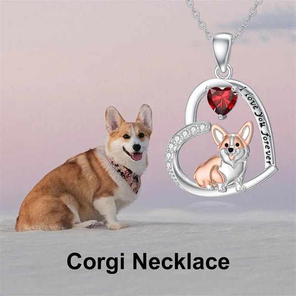 Birthstone Corgi Pendant