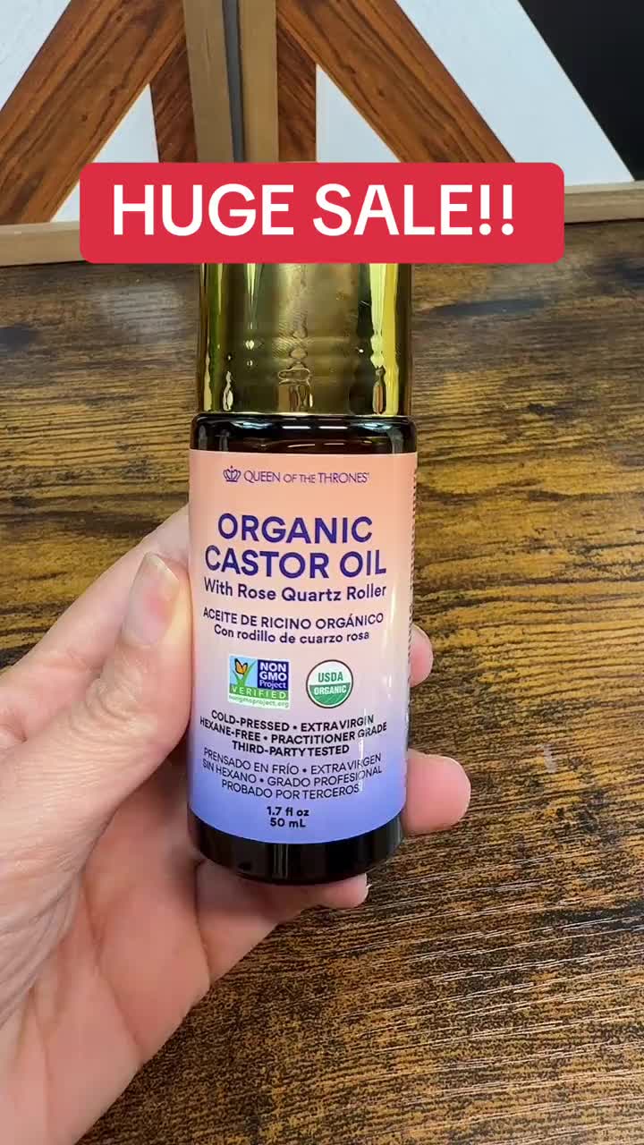 Organic Golden Castor Oil Roll-On with Rose Quartz