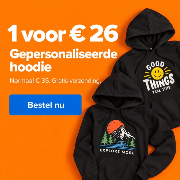 1 gepersonaliseerde hoodie voor € 26
