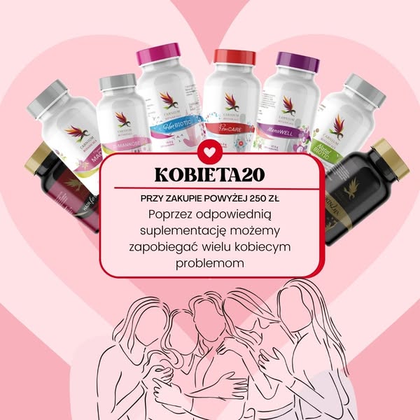 Kod KOBIETA20 przy zakupie powyżej 250 z