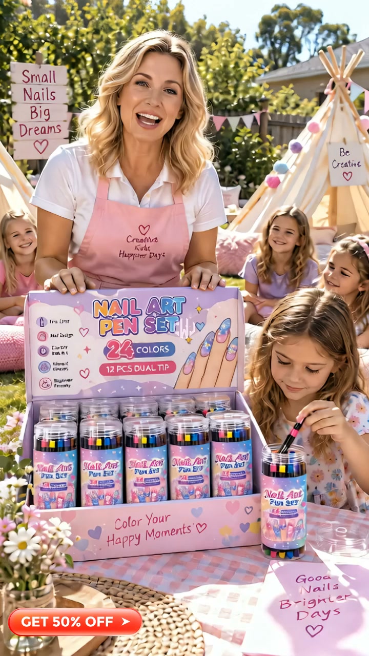 LAST DAY-50% OFF24 Colors Dual Ended Nail Art Pens Set