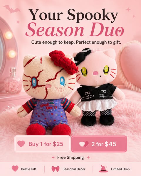 Hello Kitty Spooky Plushie