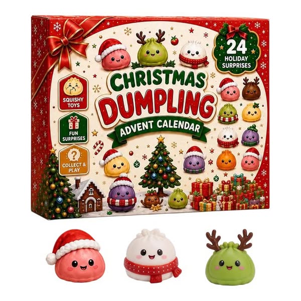 News - Christmas Dumpling Squishy Advent Calendar – 24 Surprise Toys