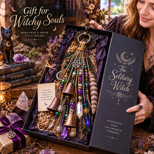 Witchy Door Charm | Bells, Crystals & Celestial Hanging