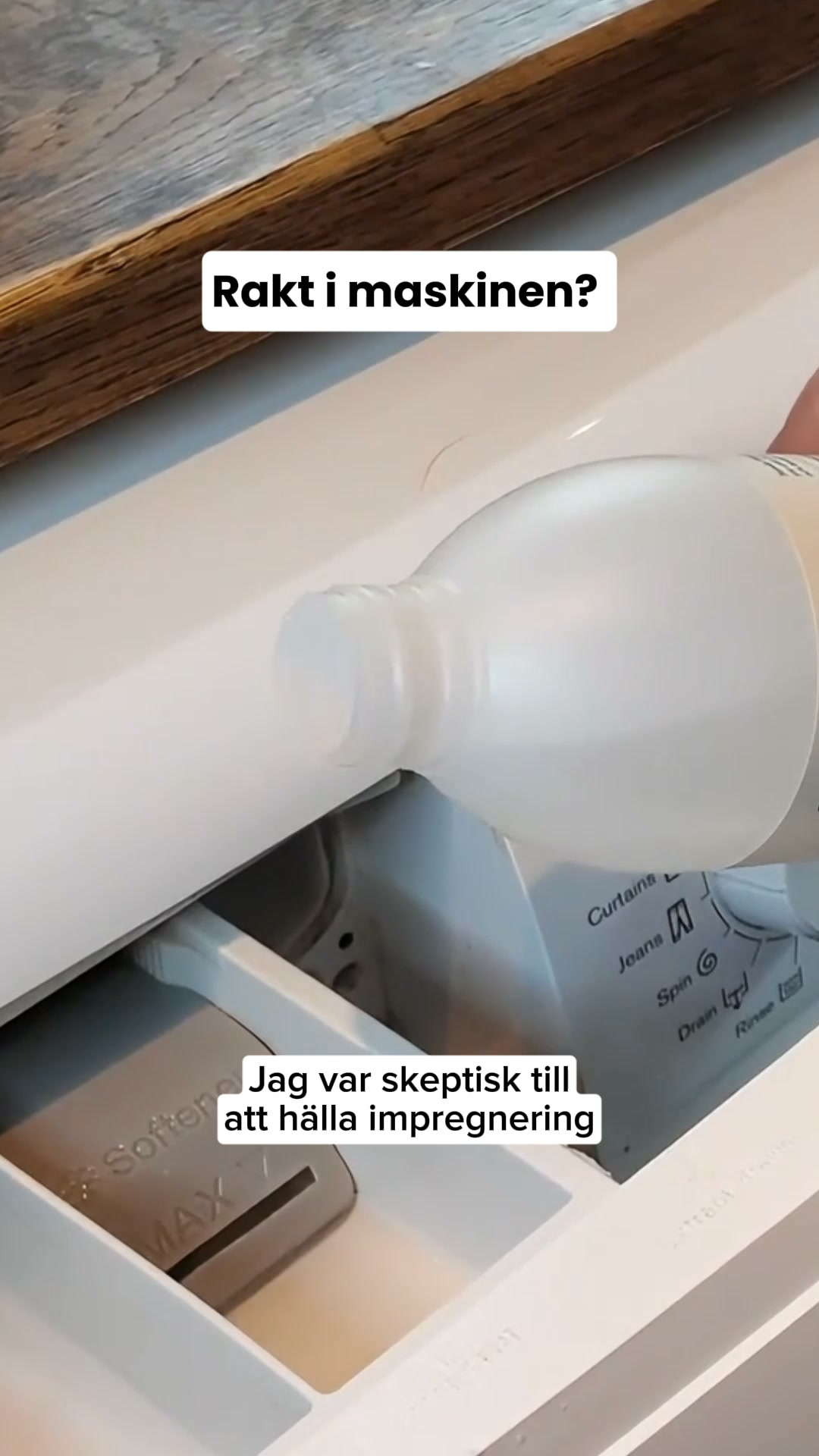 Sprayen missar halva jackan