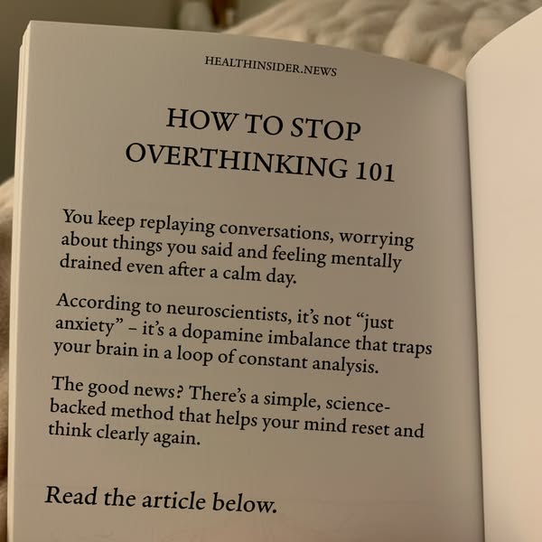 HOW TO STOP
OVERTHINKING 101