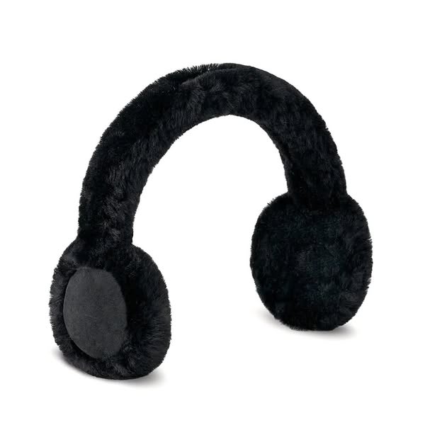 UGG W ΔΕΡΜΑ ΠΡΟΣΤΑΤΕΥΤΙΚΑ ΑΥΤΙΩΝ ΜΑΥΡΟ