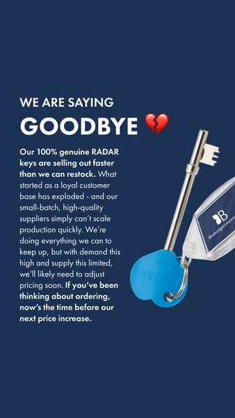 Genuine RADAR Keys from Blue Badge Company