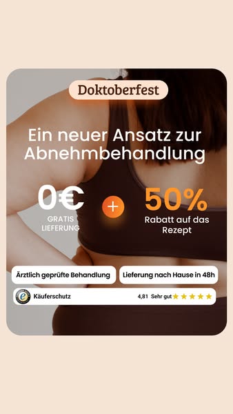 Doktoberfest Special: Kostenloser Versand + 50 % Rabatt auf das Rezept