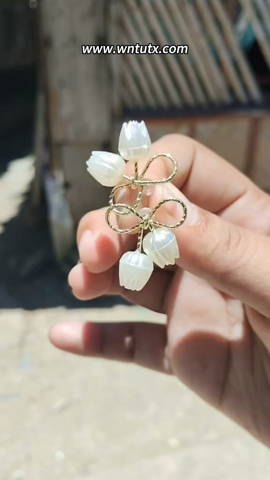 S925 Silver Bowknot Lily of The Valley Dangle Earrings